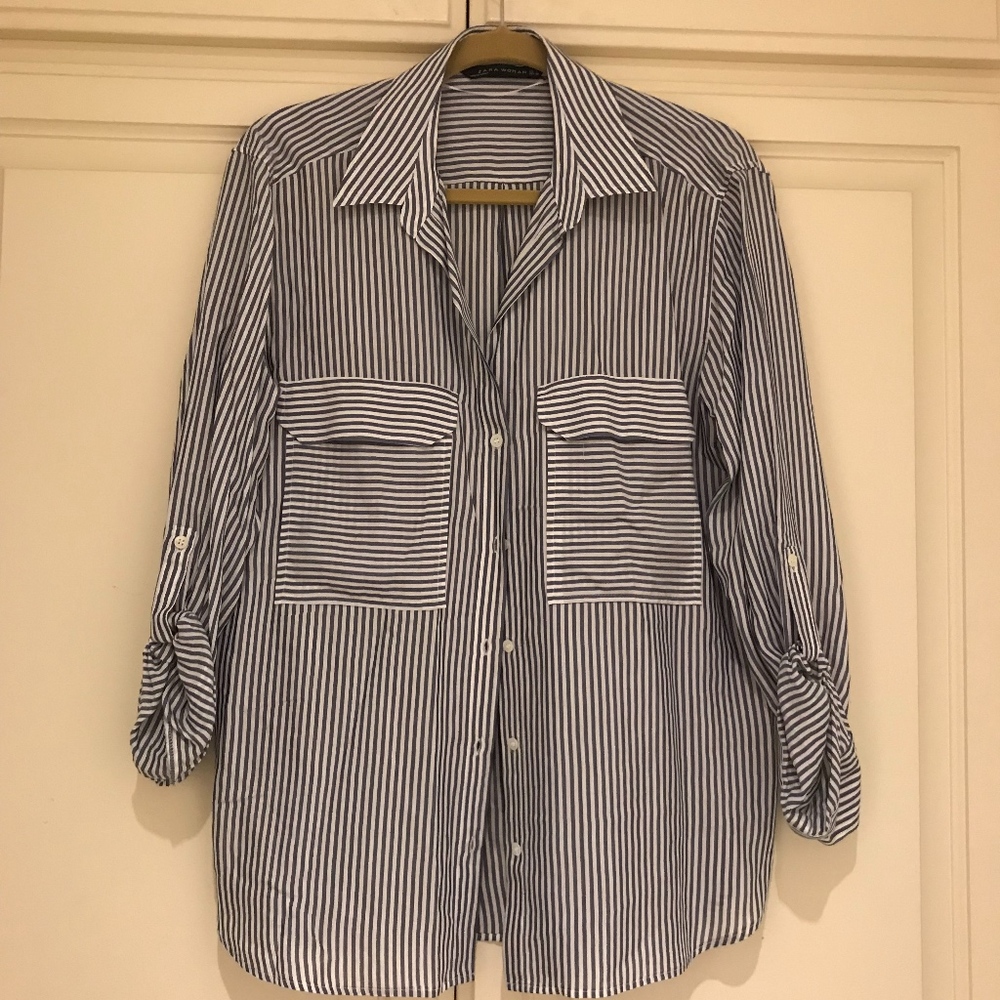 Striped Zara Button Down Top
